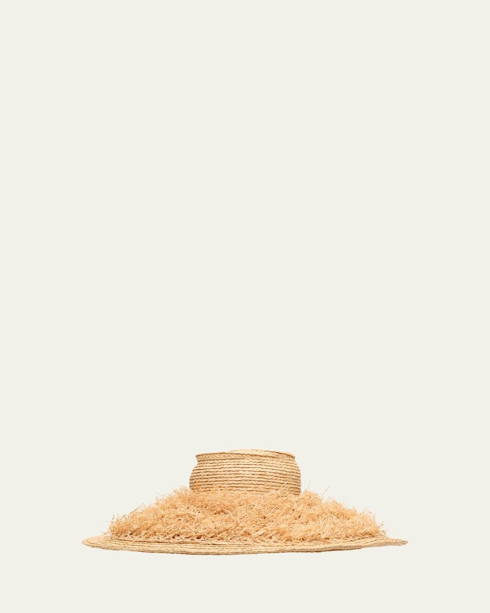 Large-Brim Straw Floppy Hat